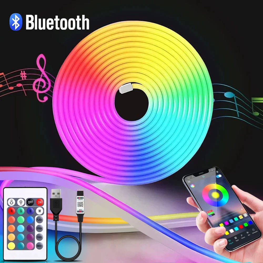 Led Gaming Light Strip - Bande lumineuse LED néon RGB, 1-5m,