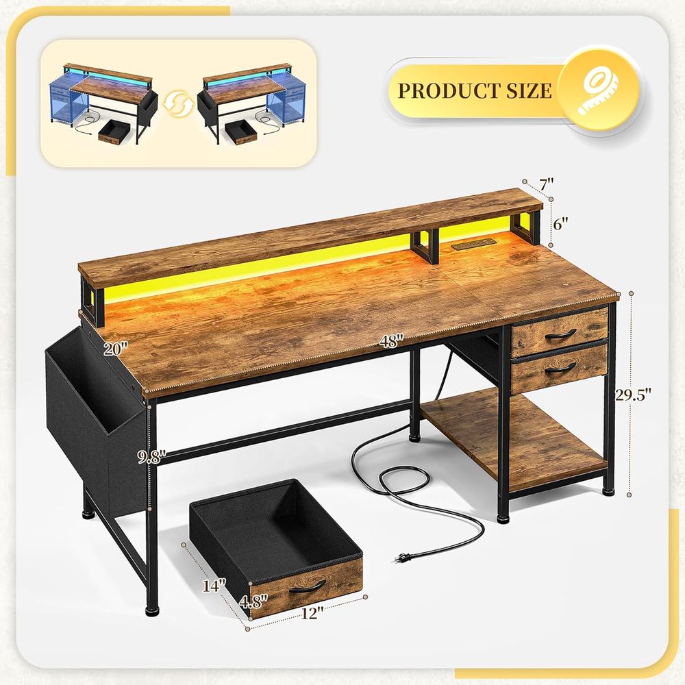 Bureau de jeu compact 48 pouce - Led Gaming Light Strip avis et prix